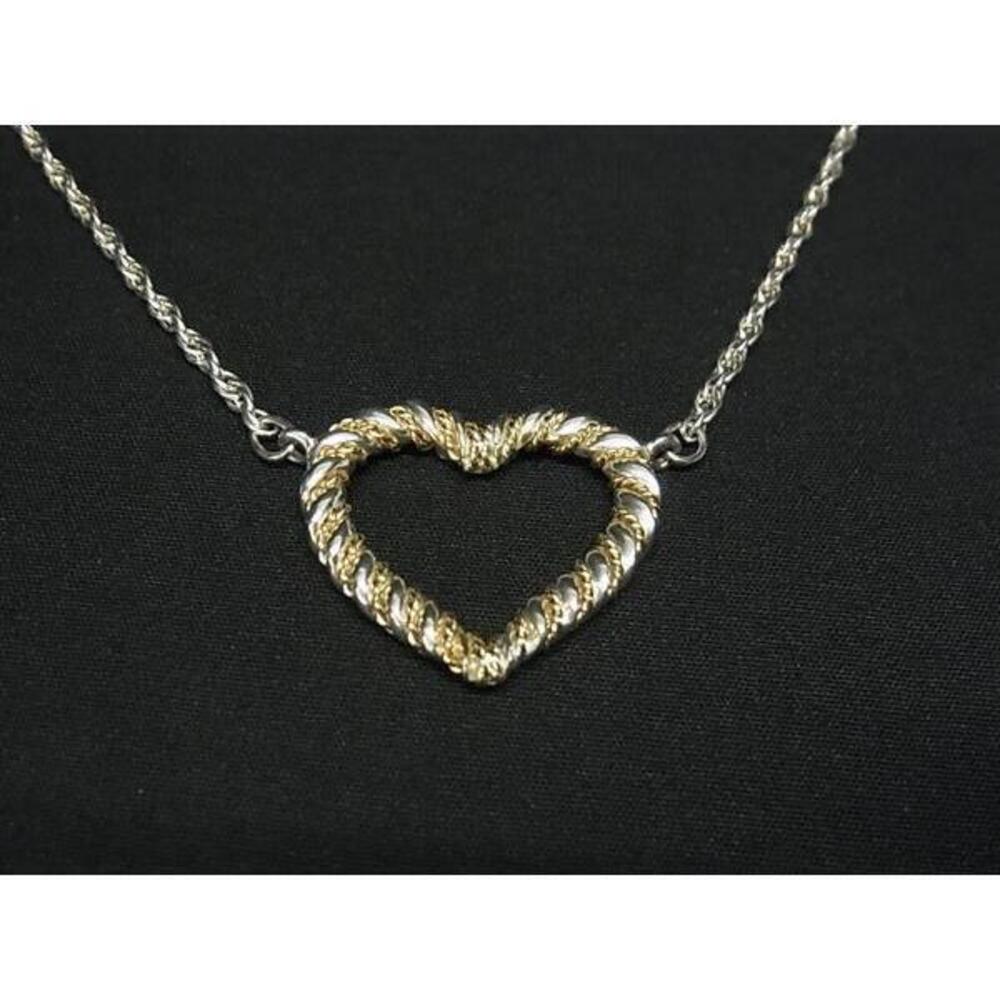 TIFFANY Co Twisted Heart Necklace Silver